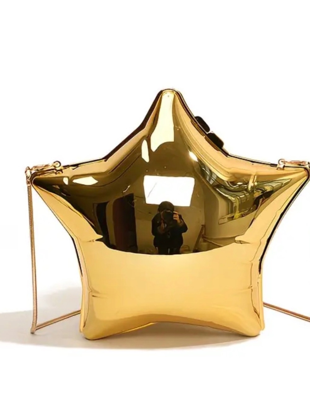 Star Shaped Gold Crossbody Purse Lightweight Stylish Bag nwot